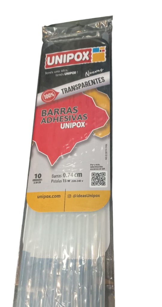 BARRA SILICONA FINA 30cm X 10u. UNIPOX .